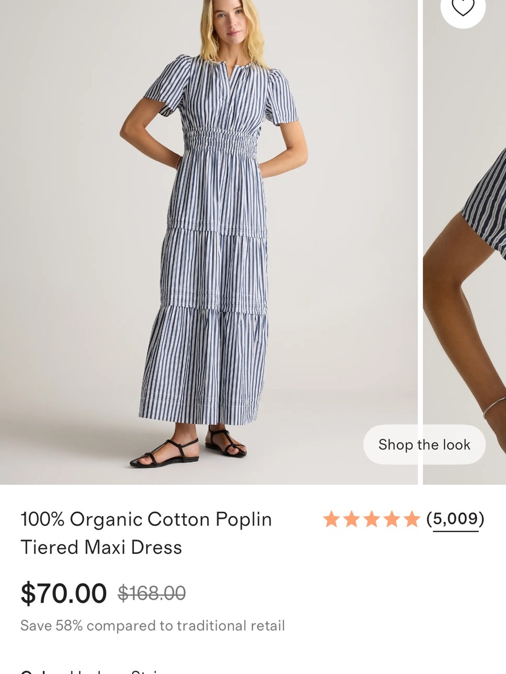 Quince Organic Cotton Tiered Maxi Dress